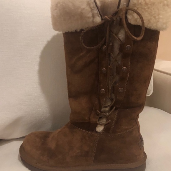 UGG Upside Tall Side Lace Sherpa Boots - Picture 2 of 7